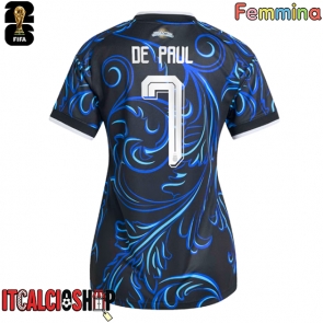 Argentina Rodrigo De Paul #7 Seconda Maglia Femmina Mondiali 2026 Manica Corta